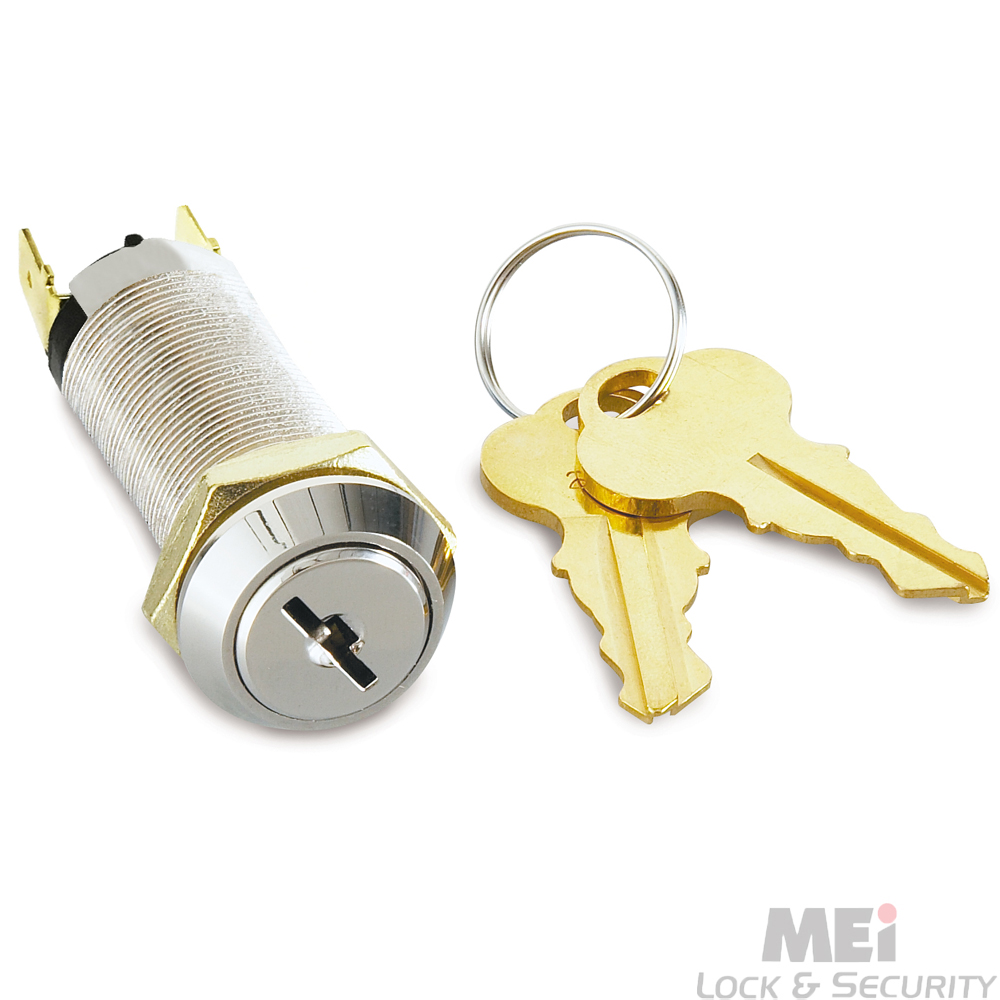 Flat Key 11 Disc Tumbler Switch Lock 2 Spade Terminals